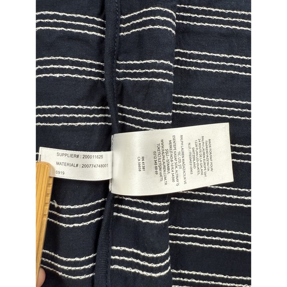 NWT Lauren Ralph Lauren Women's Sz XL Sequin Stripe Shirt Dress Navy Classic‎ - Picture 16 of 16